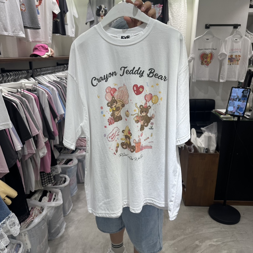 EVE韓國直郵女裝新品26夏季熱賣時尚休閑人氣職業26春夏T恤EVET恤圖色1