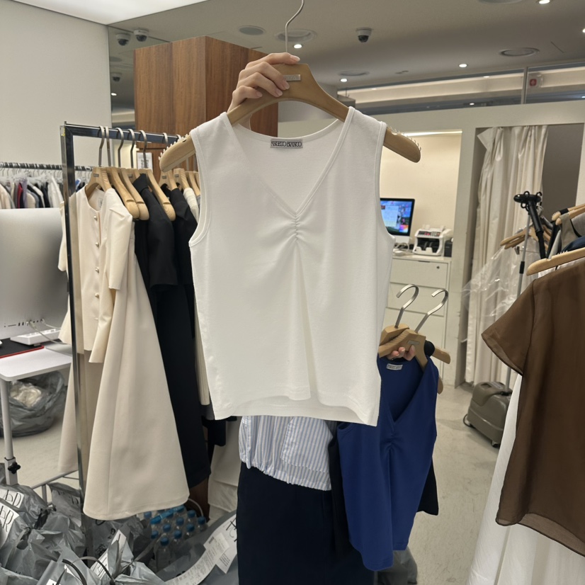 MER韓國直郵女裝新品時尚職業休閑26春夏人氣吊帶背心V領MER/ANGELO BIANCO吊帶/背心圖色1