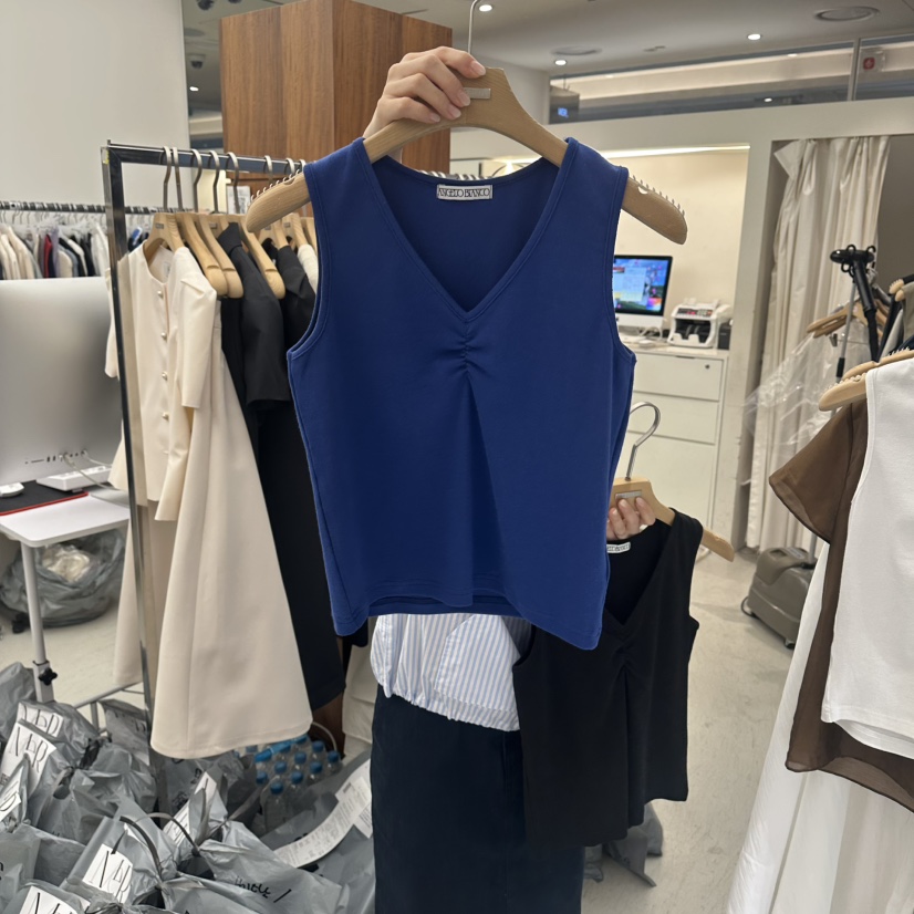 MER韓國直郵女裝新品時尚職業休閑26春夏人氣吊帶背心V領MER/ANGELO BIANCO吊帶/背心圖色2