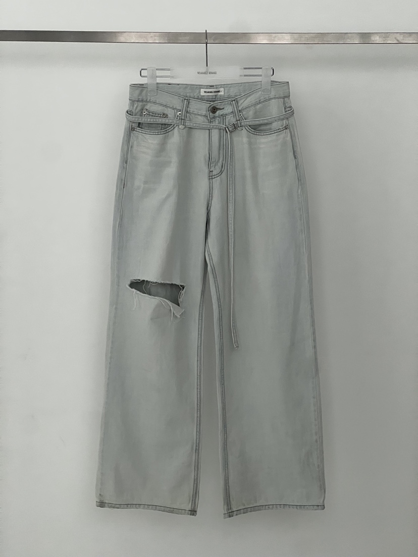 WEARABLE-L東大門實拍韓國女士新款26夏季熱賣牛仔褲含腰帶WEARABLE牛仔褲圖色1