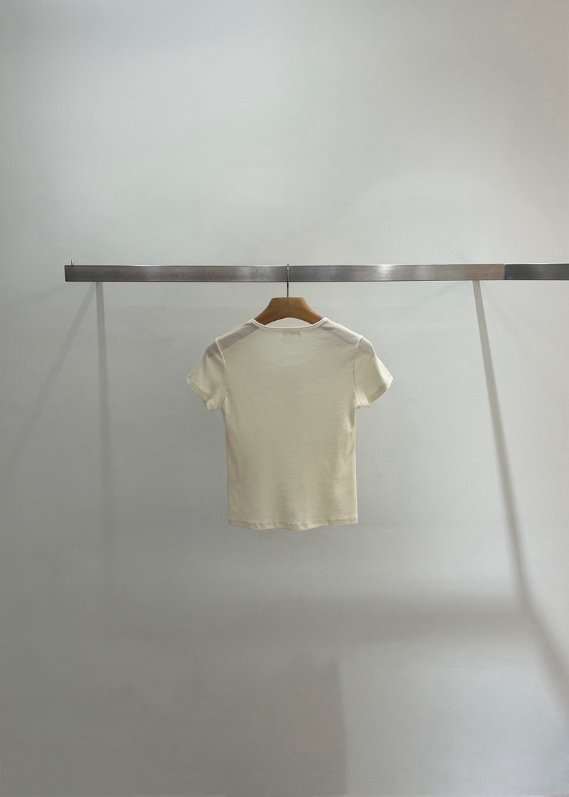 ONESTASTE韓國東大門直郵女士新品人氣休閑26春夏T恤紐扣羅紋TASTE/ONESTASTET恤