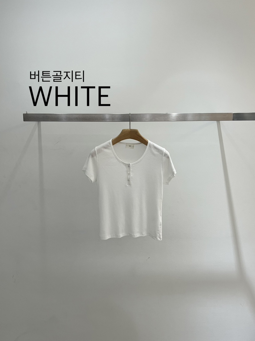 ONESTASTE韓國東大門直郵女士新品人氣休閑26春夏T恤紐扣羅紋TASTE/ONESTASTET恤圖色2