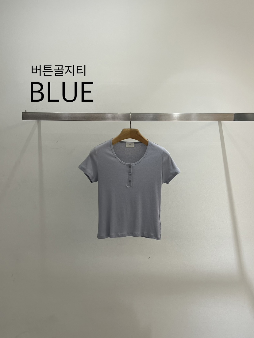 ONESTASTE韓國東大門直郵女士新品人氣休閑26春夏T恤紐扣羅紋TASTE/ONESTASTET恤圖色3