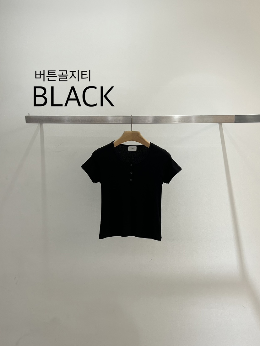 ONESTASTE韓國東大門直郵女士新品人氣休閑26春夏T恤紐扣羅紋TASTE/ONESTASTET恤圖色5