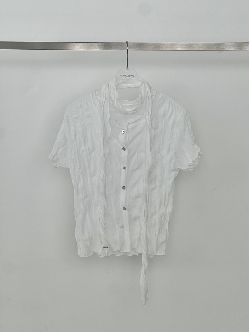 WEARABLE-L韓國東大門代購女士新品人氣襯衫蕾絲衫羊毛衫開襟WEARABLE襯衫/蕾絲衫圖色1