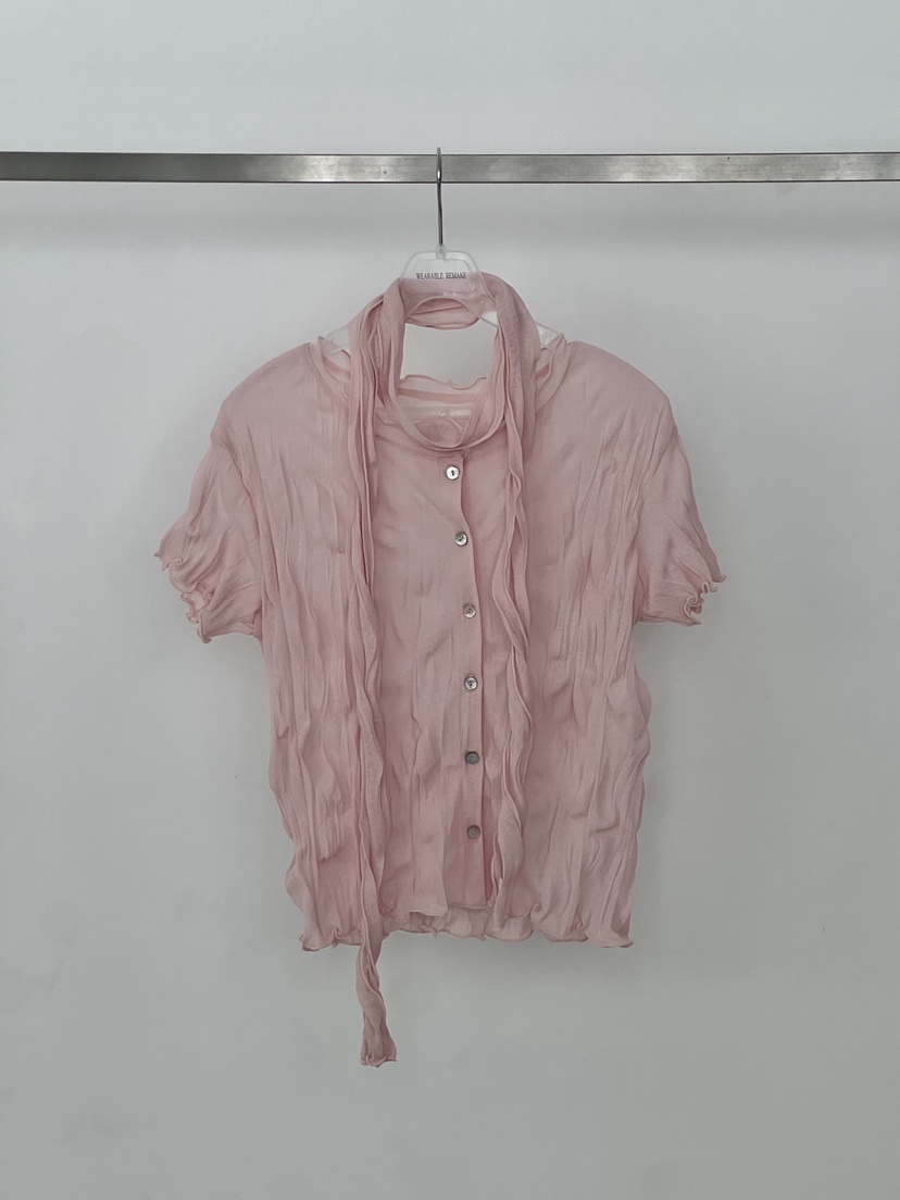 WEARABLE-L韓國東大門代購女士新品人氣襯衫蕾絲衫羊毛衫開襟WEARABLE襯衫/蕾絲衫圖色2