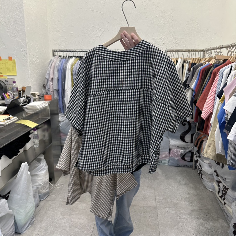 DA YLOG韓國直郵女士新款26夏季時尚26春夏襯衫蕾絲衫格子DA YLOG襯衫/蕾絲衫圖色2