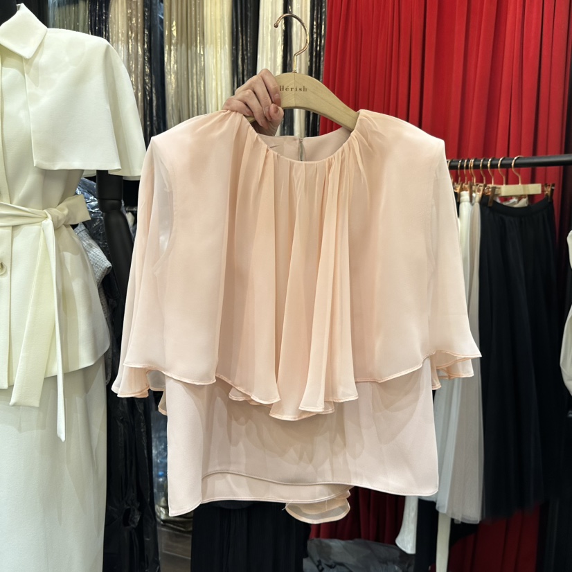 HERISH韓國直郵女士新款熱賣26夏季休閑襯衫蕾絲衫披肩雪紡Haute-Herish-Q襯衫/蕾絲衫圖色2