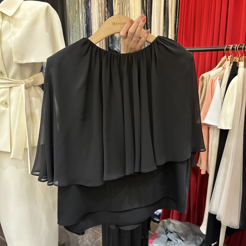 HERISH韓國直郵女士新款熱賣26夏季休閑襯衫蕾絲衫披肩雪紡Haute-Herish-Q襯衫/蕾絲衫圖色3