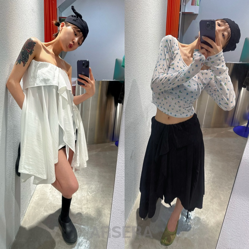 ARSERA東大門實拍韓國女士新品休閑時尚26春夏吊帶背心褶皺ARSERA吊帶/背心