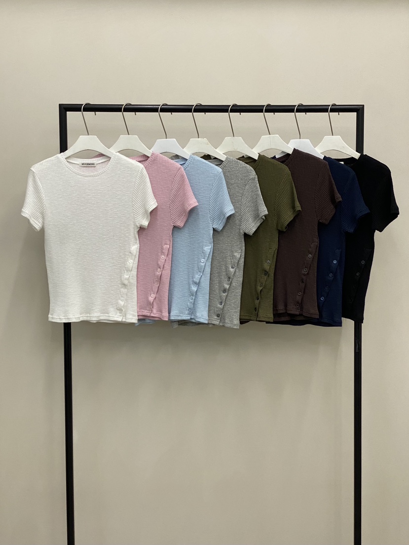 MUCH MORE/JACKPOT韓國東大門代購女士新品推薦T恤紐扣MUCH MORE/JACKPOTT恤