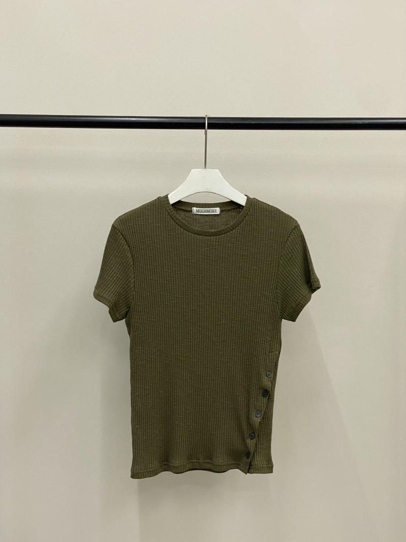 MUCH MORE/JACKPOT韓國東大門代購女士新品推薦T恤紐扣MUCH MORE/JACKPOTT恤圖色5