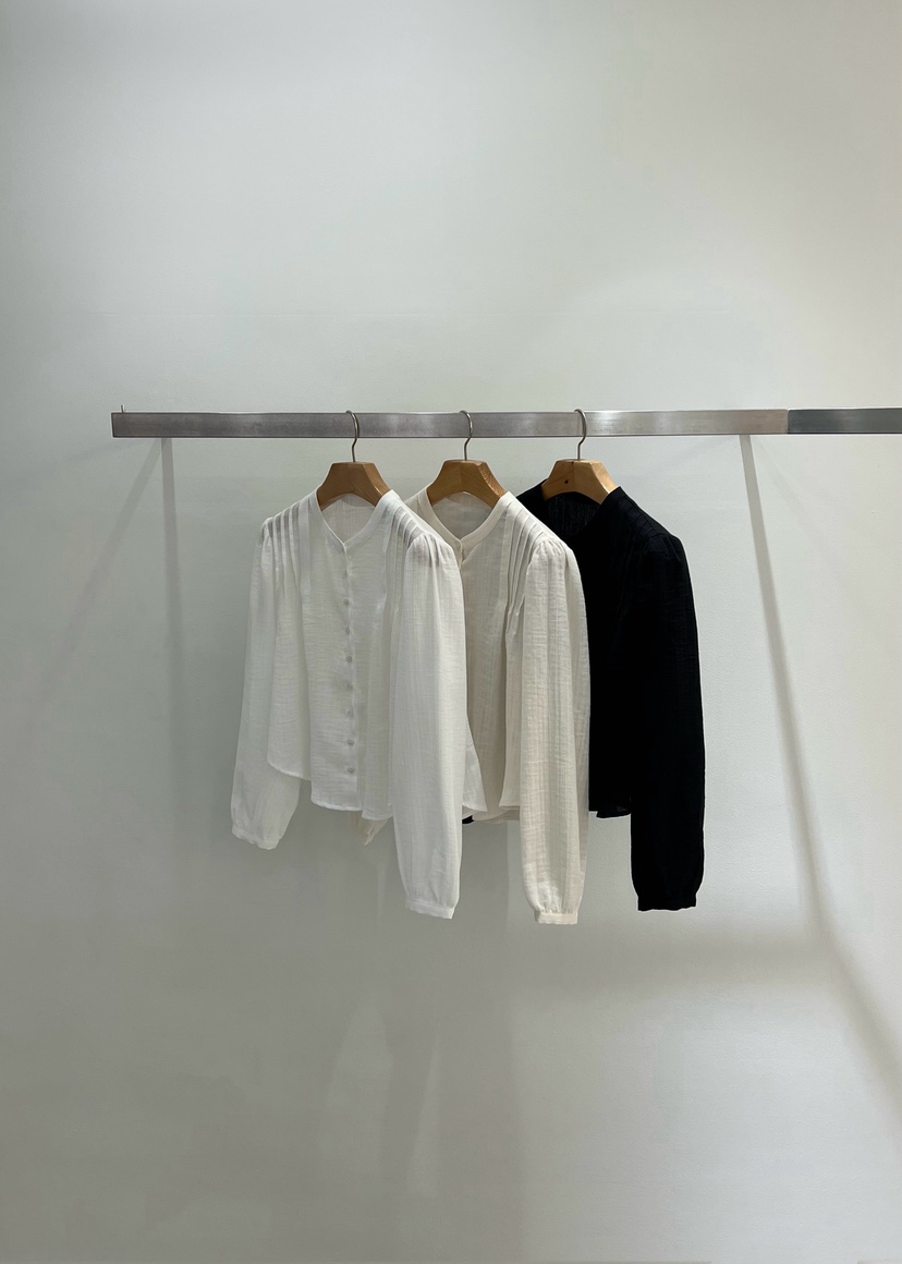 ONESTASTE韓國代購女裝新品26春夏人氣熱賣襯衫蕾絲衫褶裥棉TASTE/ONESTASTE襯衫/蕾絲衫