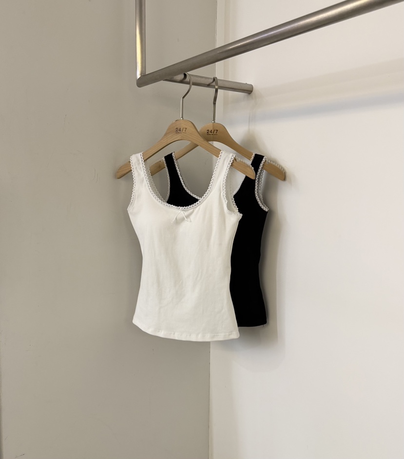 TWENTY FOUR SEVEN24-7韓國直郵女裝新款26夏季吊帶背心無袖緞帶TEWNTY FOUR SEVEN24-7吊帶/背心