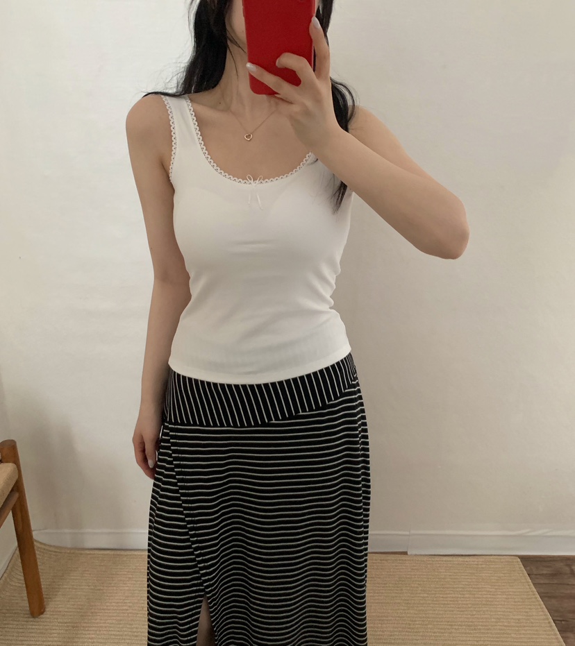 TWENTY FOUR SEVEN24-7韓國直郵女裝新款26夏季吊帶背心無袖緞帶TEWNTY FOUR SEVEN24-7吊帶/背心