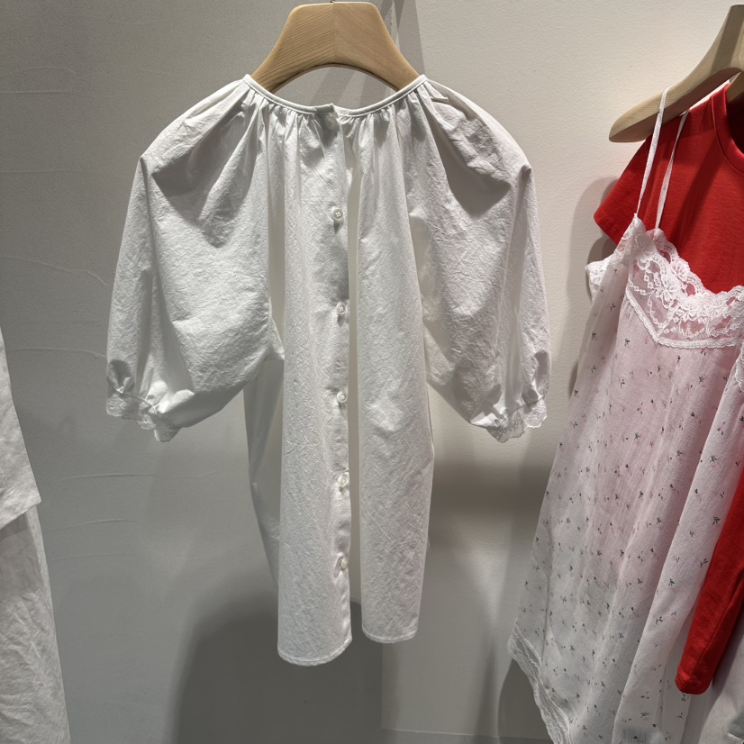 ROOM K-P韓國直郵實拍女士新款熱賣推薦襯衫蕾絲衫泡泡袖roomk襯衫/蕾絲衫