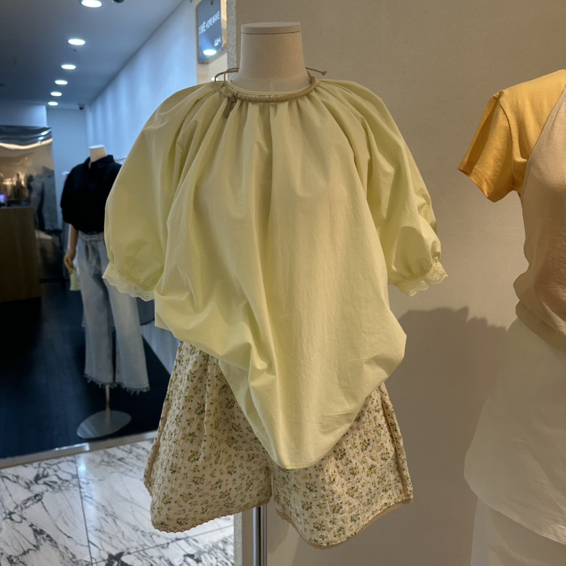 ROOM K-P韓國直郵實拍女士新款熱賣推薦襯衫蕾絲衫泡泡袖roomk襯衫/蕾絲衫圖色1