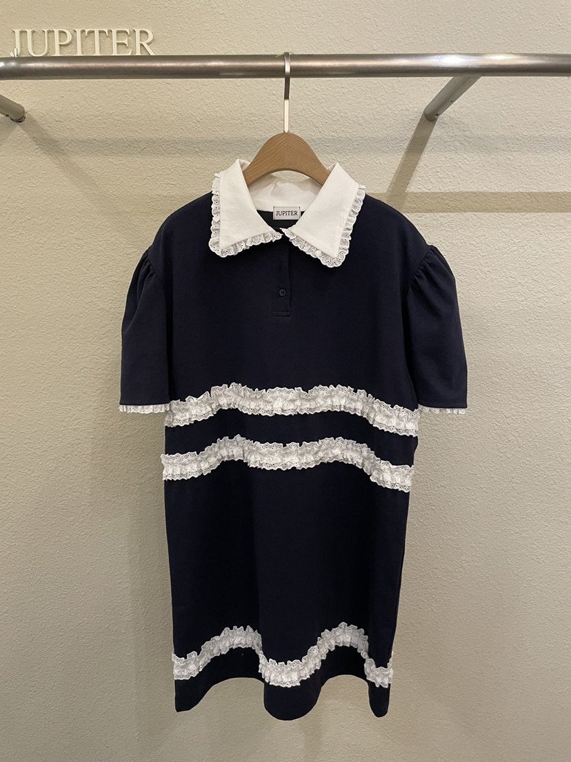 JUPITER韓國東大門直郵女士新品26春夏時尚26夏季連衣裙蕾絲JUPITER連衣裙圖色2