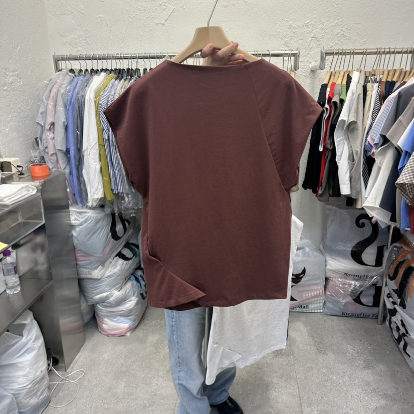 DA YLOG東大門實拍韓國女裝新品26春夏職業時尚人氣T恤船領DA YLOGT恤