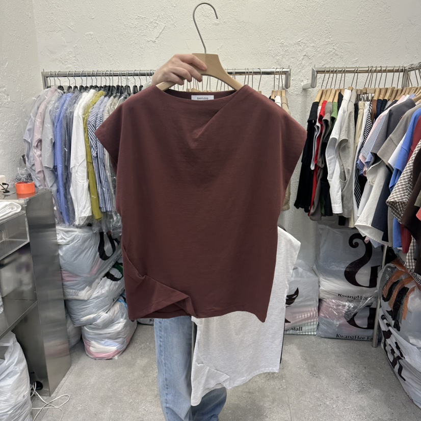 DA YLOG東大門實拍韓國女裝新品26春夏職業時尚人氣T恤船領DA YLOGT恤圖色1