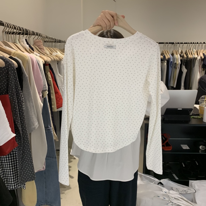 PLATE東大門實拍韓國女士新品26春夏26夏季休閑職業長袖T恤PLATE長袖T恤