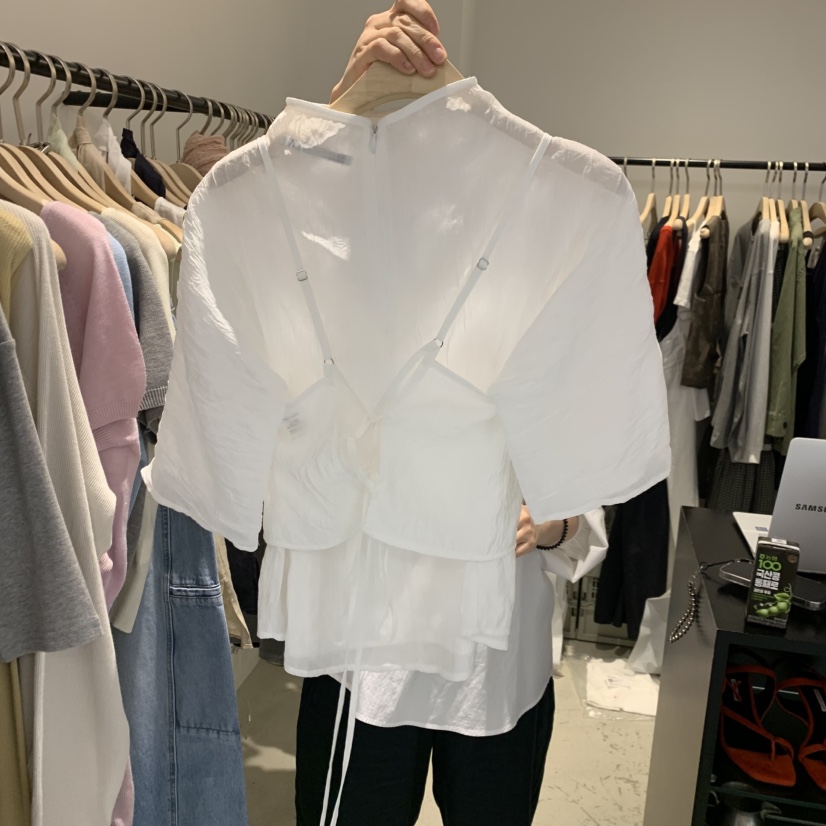 PLATE東大門實拍韓國女士新品推薦時尚熱賣26夏季襯衫蕾絲衫PLATE襯衫/蕾絲衫