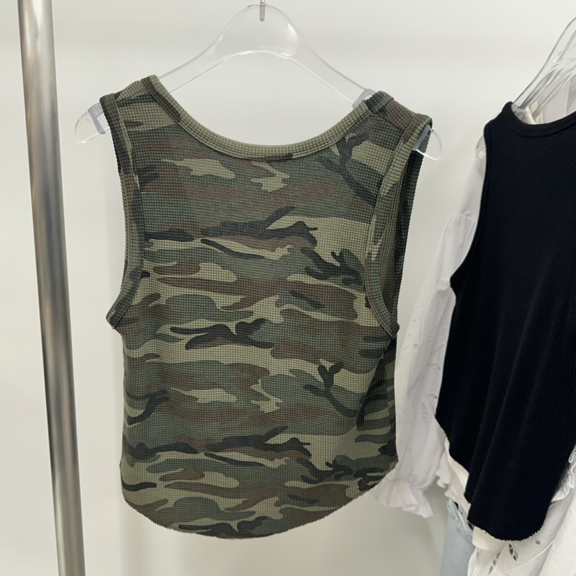 TOPDRESSING東大門實拍韓國女裝新品26春夏吊帶背心華夫格格紋迷彩TOPDRESSING吊帶/背心