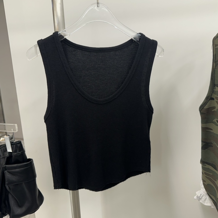 TOPDRESSING東大門實拍韓國女裝新品26春夏吊帶背心華夫格格紋迷彩TOPDRESSING吊帶/背心圖色2