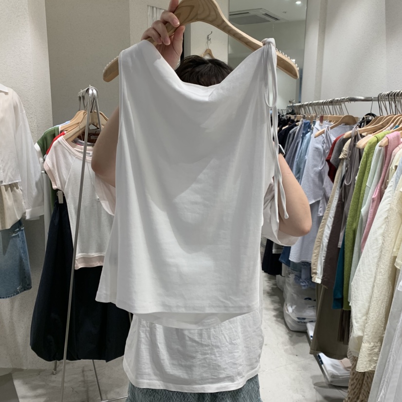 SSEMIENNE韓國東大門代購女裝新款時尚26夏季吊帶背心褶皺SSENIQUE/SSEMIENNE吊帶/背心