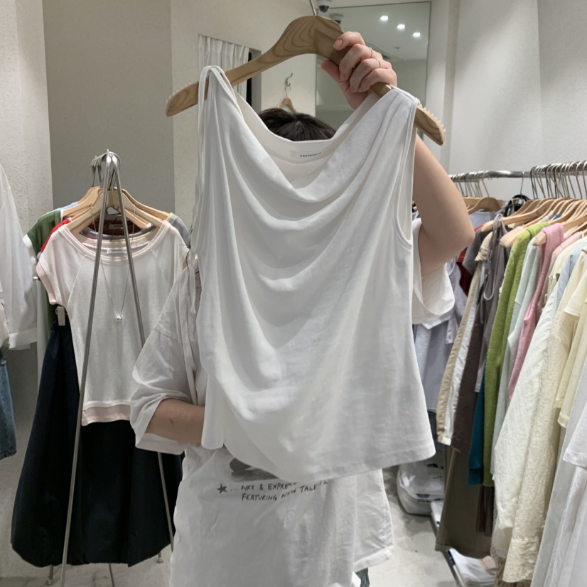 SSEMIENNE韓國東大門代購女裝新款時尚26夏季吊帶背心褶皺SSENIQUE/SSEMIENNE吊帶/背心圖色1