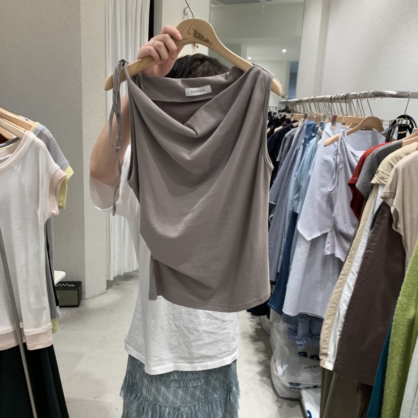 SSEMIENNE韓國東大門代購女裝新款時尚26夏季吊帶背心褶皺SSENIQUE/SSEMIENNE吊帶/背心圖色2