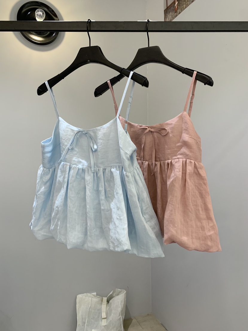 SOFTNESS韓國東大門代購女士新款26春夏休閑吊帶背心亞麻Softness/Cosmic吊帶/背心