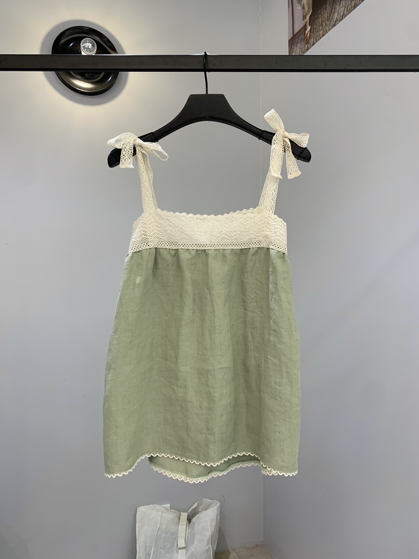 SOFTNESS東大門實拍韓國女裝新品熱賣推薦吊帶背心蕾絲亞麻Softness/Cosmic吊帶/背心圖色1