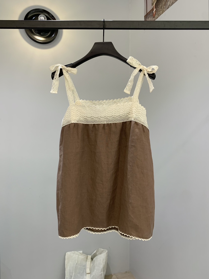 SOFTNESS東大門實拍韓國女裝新品熱賣推薦吊帶背心蕾絲亞麻Softness/Cosmic吊帶/背心圖色2