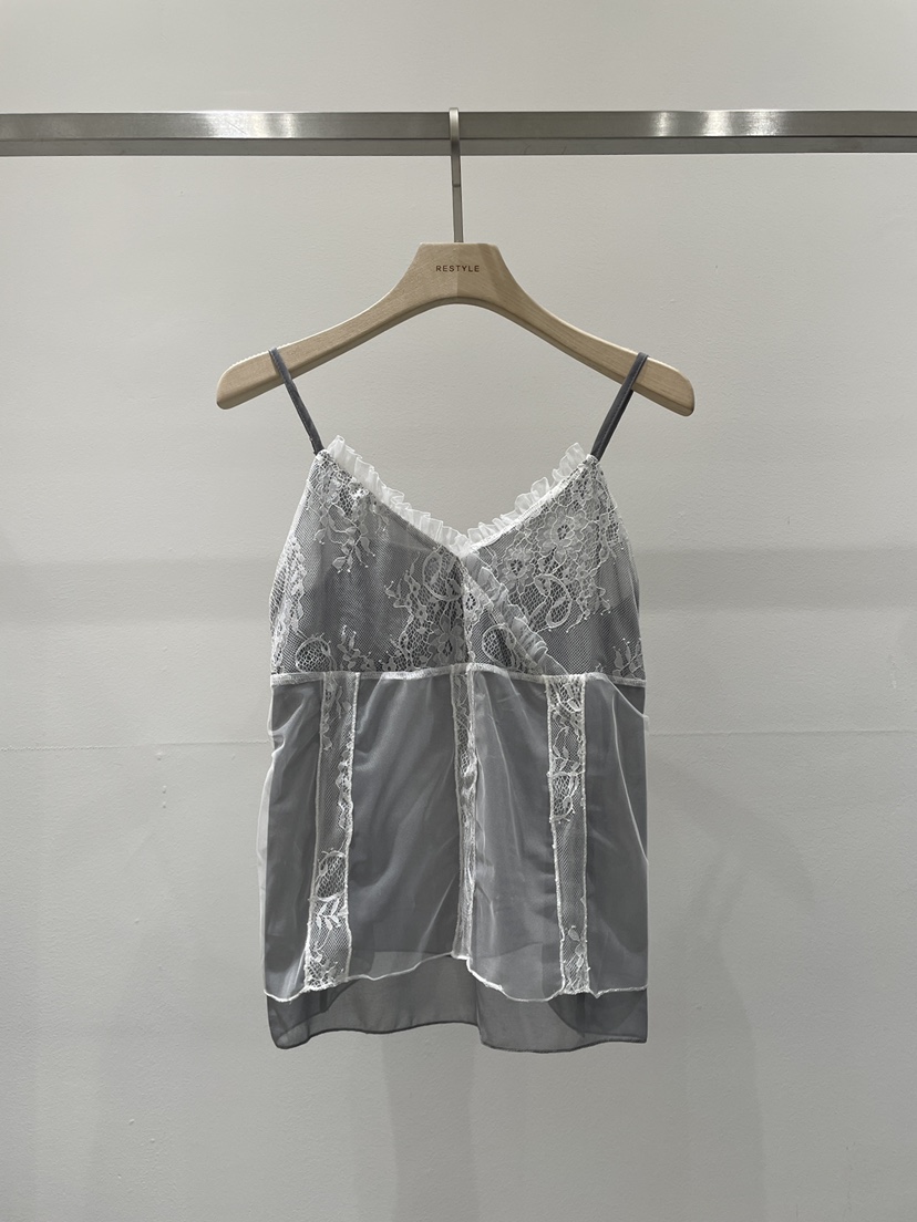 RE STYLE-Q韓國東大門直郵女士新款26夏季吊帶背心雪紡雙層RE STYLE吊帶/背心圖色2