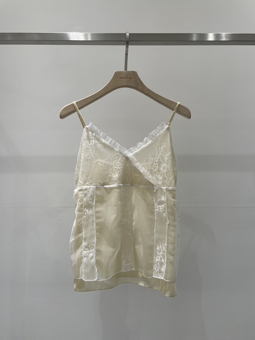 RE STYLE-Q韓國東大門直郵女士新款26夏季吊帶背心雪紡雙層RE STYLE吊帶/背心圖色3