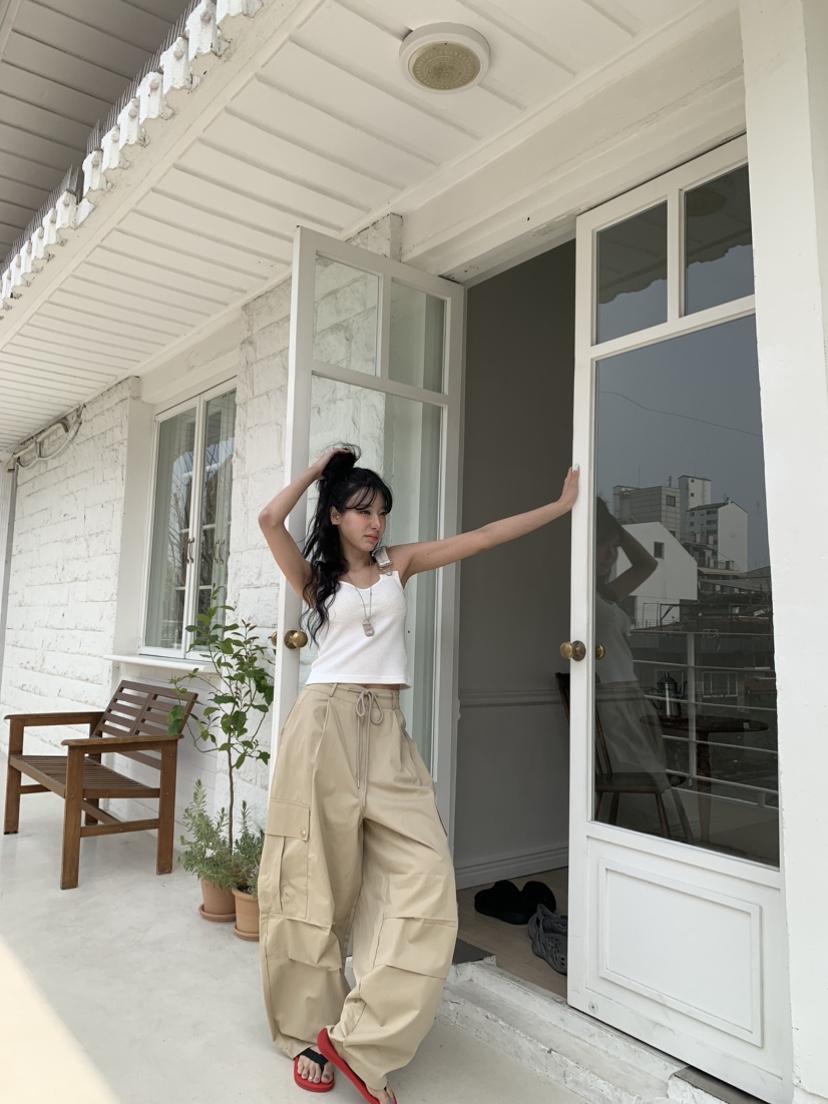 BADCALM韓國代購女士新款26春夏職業推薦休閑26夏季休閑褲BADCALM休閑褲