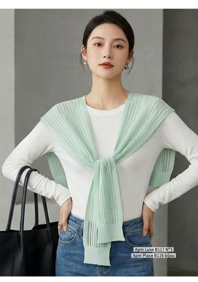 N3韓國直郵實拍女士新款推薦熱賣人氣圍巾披肩披肩亞麻羅紋N3圍巾/披肩