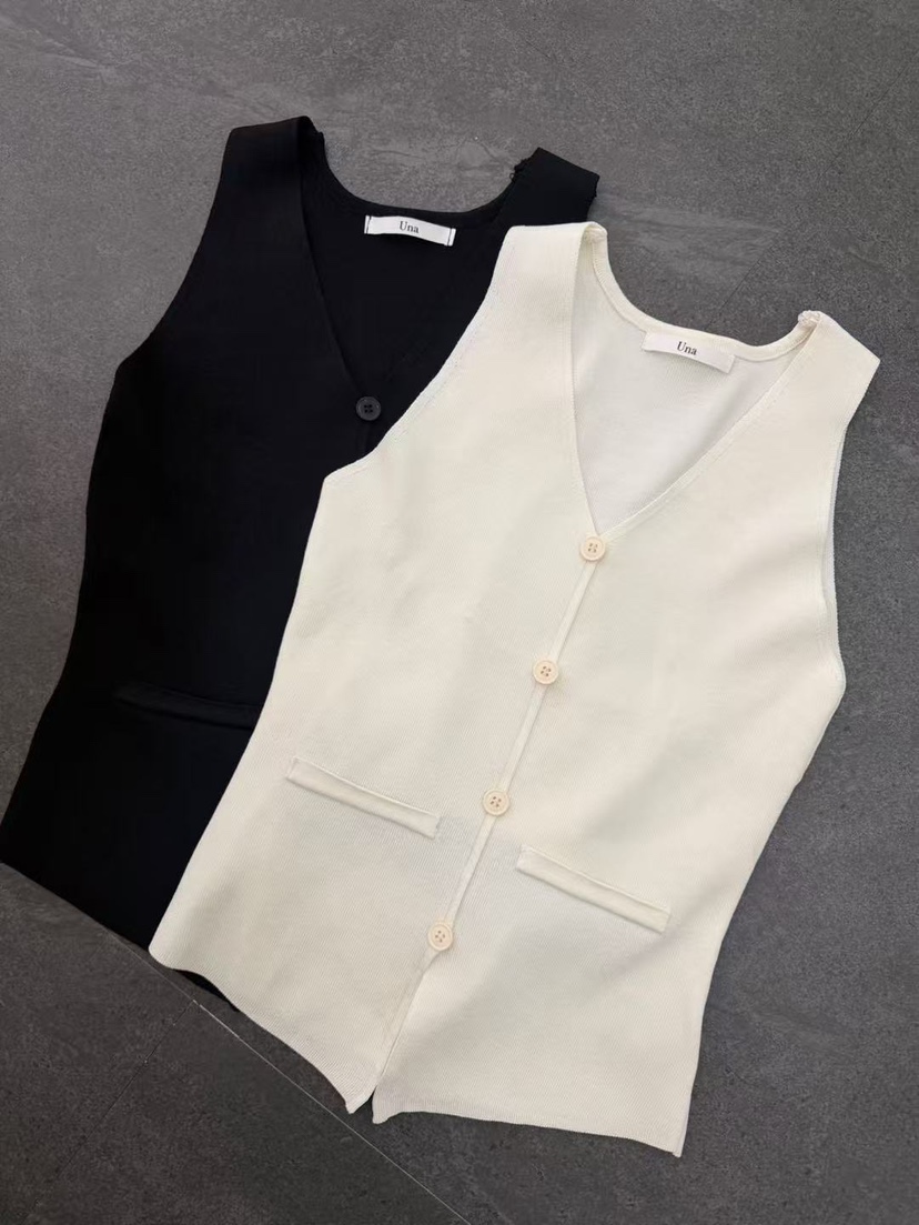 UNA/THE MAY東大門實拍女裝新款真品人氣休閑職業熱賣馬甲THEMAY/UNA馬甲圖色1左一色