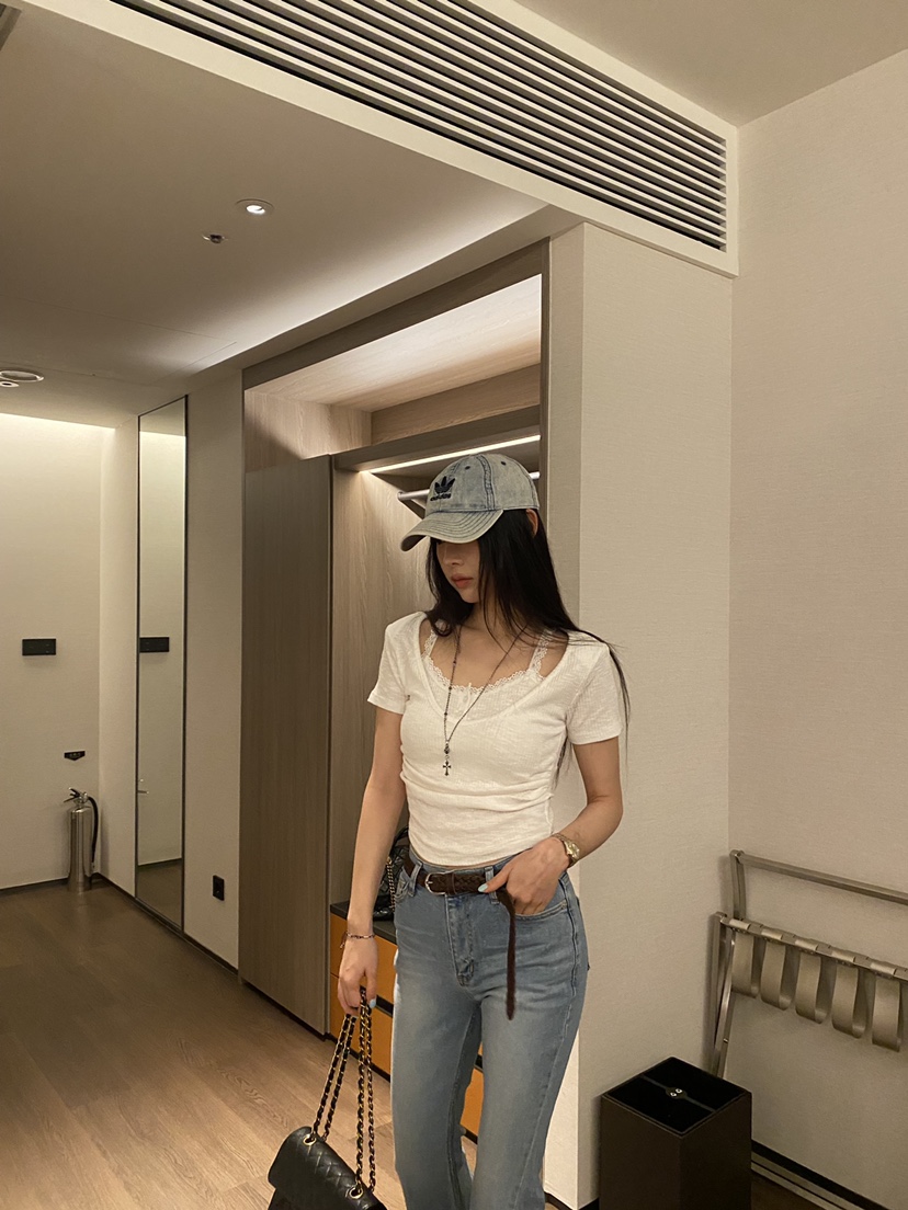 FOUREIGHT東大門直郵女裝新款時尚休閑26春夏職業真品T恤FOUR EIGHTT恤