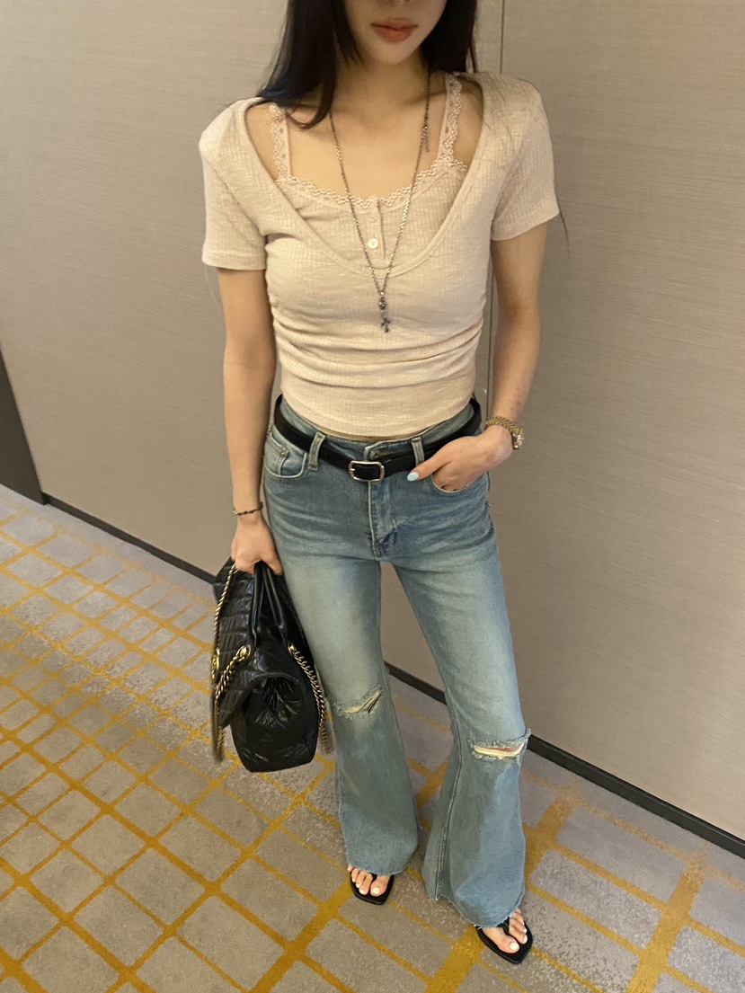 FOUREIGHT東大門直郵女裝新款時尚休閑26春夏職業真品T恤FOUR EIGHTT恤