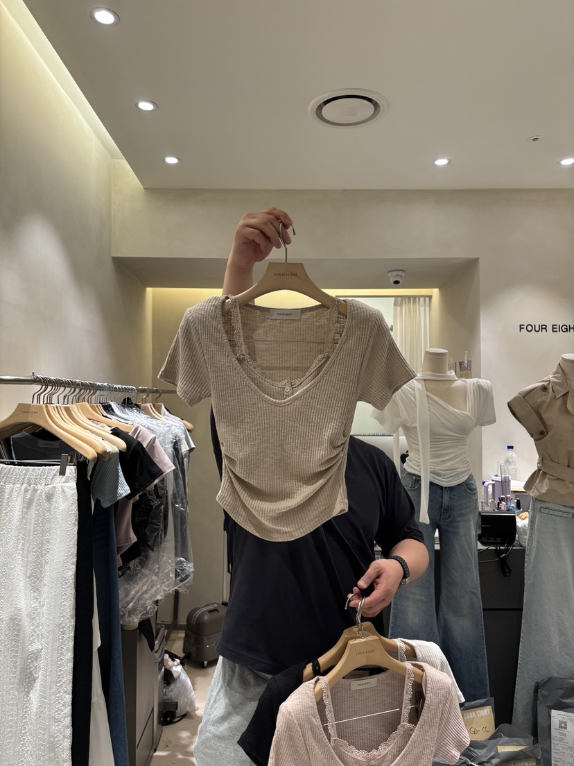 FOUREIGHT東大門直郵女裝新款時尚休閑26春夏職業真品T恤FOUR EIGHTT恤圖色2
