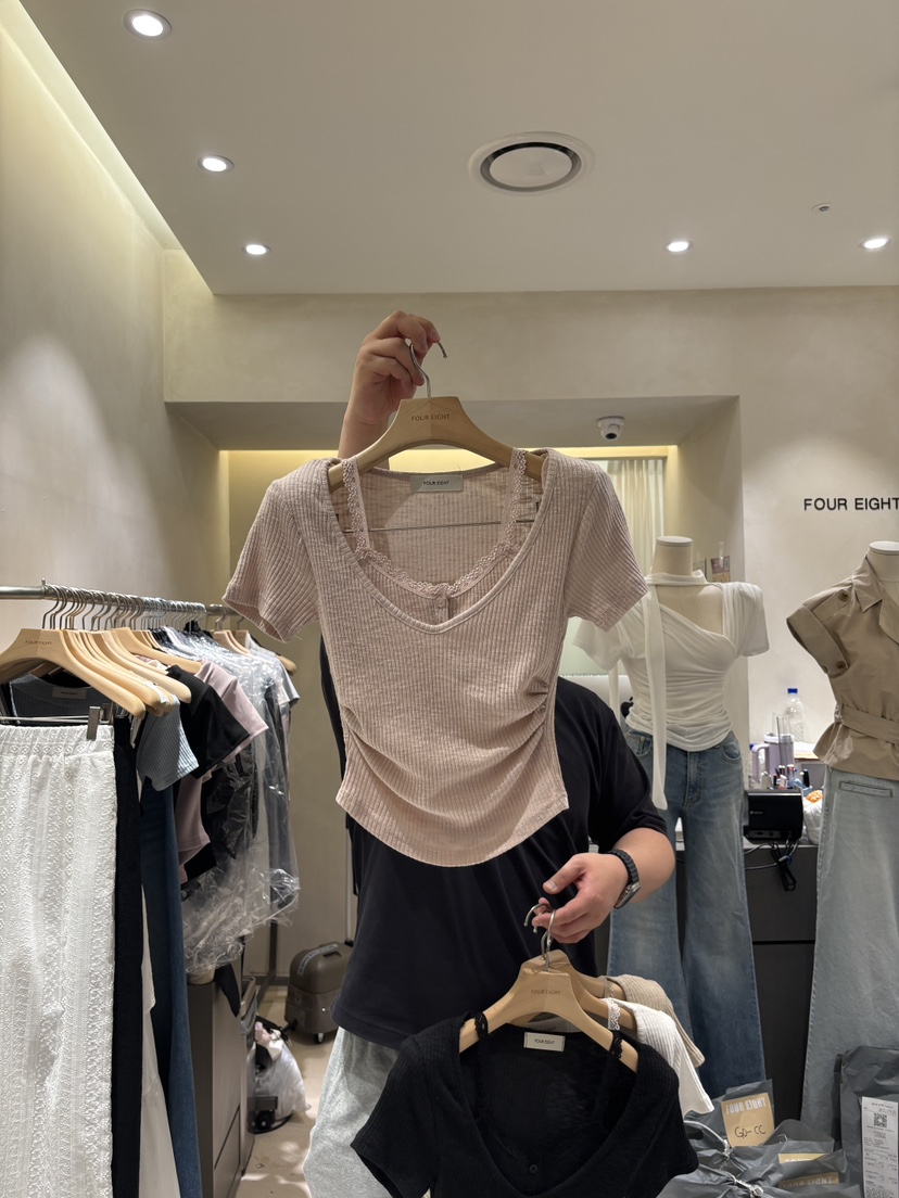 FOUREIGHT東大門直郵女裝新款時尚休閑26春夏職業真品T恤FOUR EIGHTT恤圖色3