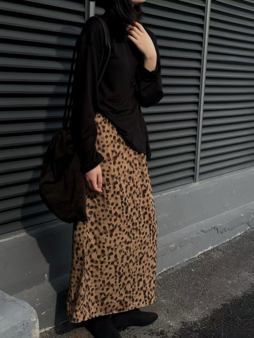 ONDO-P東大門直郵女士新款推薦熱賣休閑職業真品長裙豹紋ONDO-P長裙