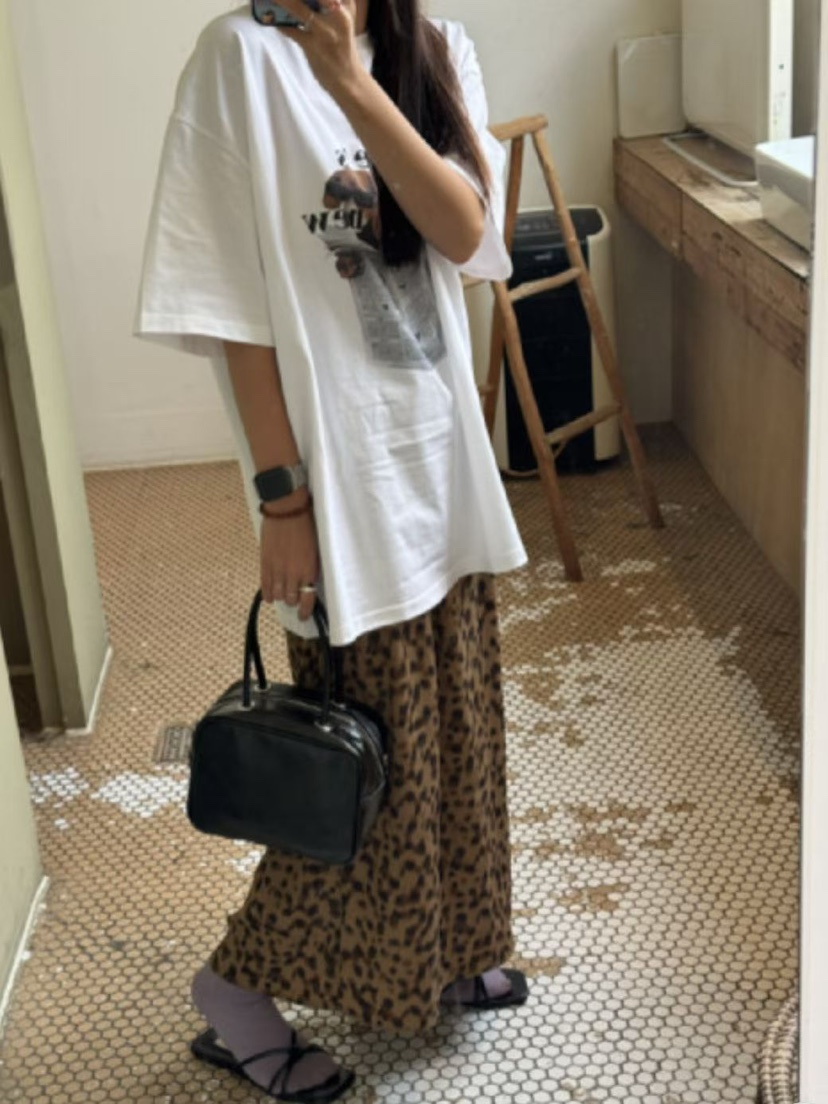 ONDO-P東大門直郵女士新款推薦熱賣休閑職業真品長裙豹紋ONDO-P長裙