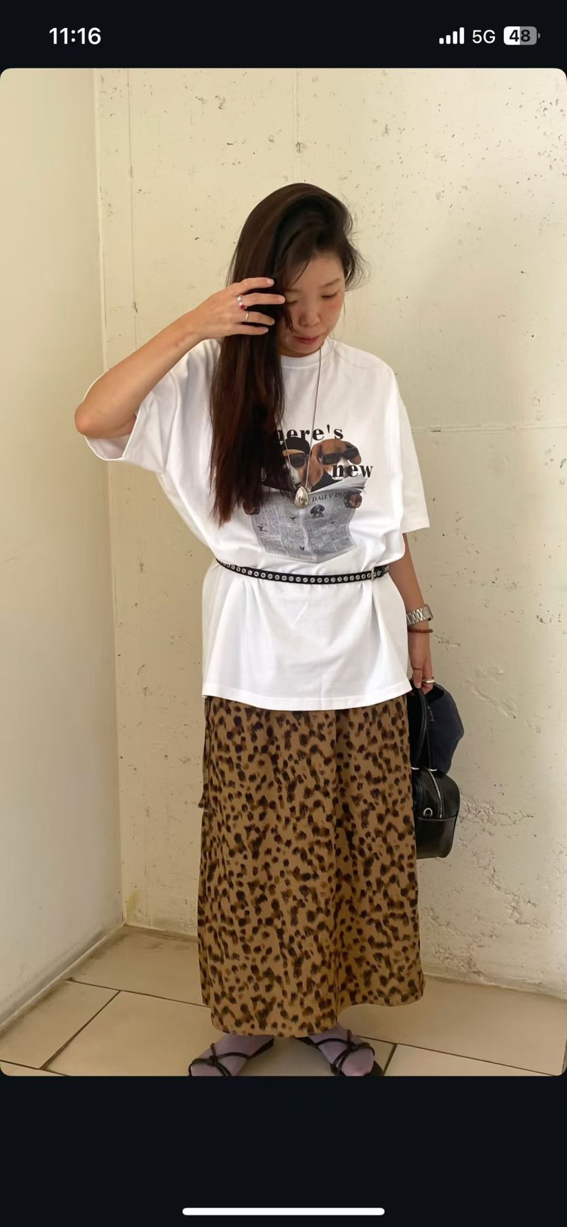 ONDO-P東大門直郵女士新款推薦熱賣休閑職業真品長裙豹紋ONDO-P長裙