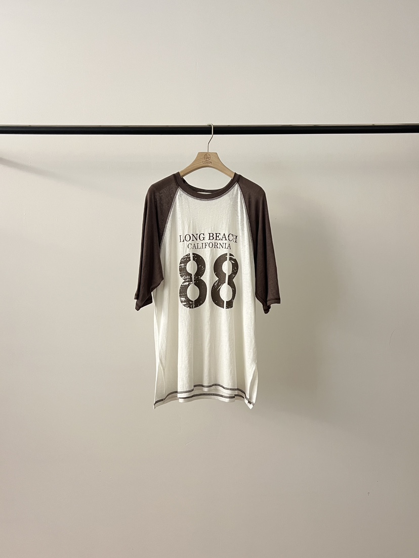 LOGON韓國直郵女裝新品時尚休閑職業推薦人氣真品T恤插肩袖LOGONT恤圖色3