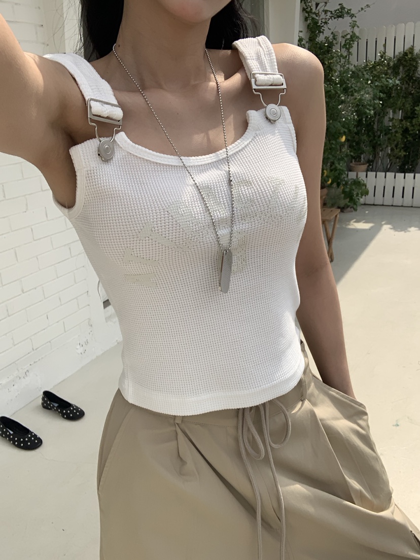 BADCALM韓國直郵女士新款時尚人氣推薦熱賣吊帶背心華夫格BADCALM吊帶/背心