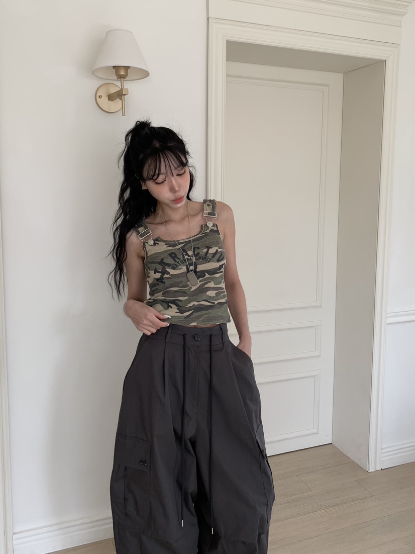 BADCALM韓國直郵女士新款時尚人氣推薦熱賣吊帶背心華夫格BADCALM吊帶/背心