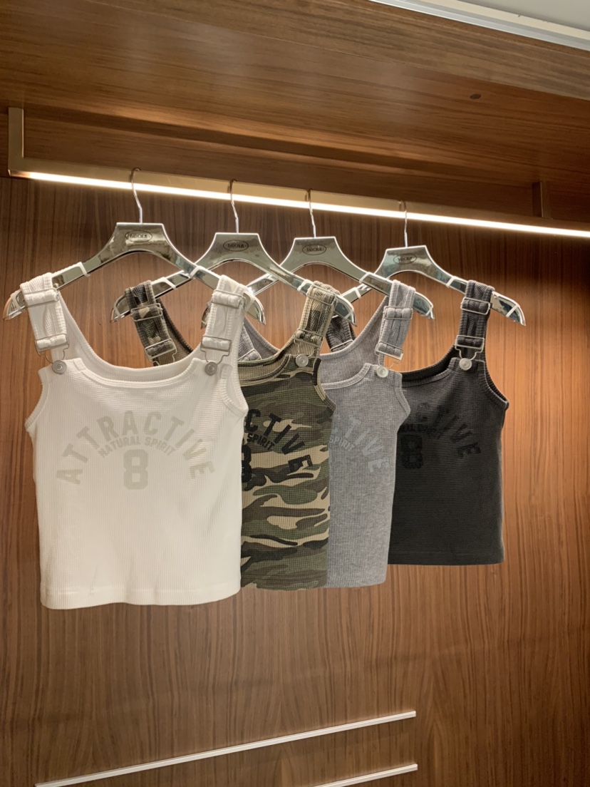 BADCALM韓國直郵女士新款時尚人氣推薦熱賣吊帶背心華夫格BADCALM吊帶/背心